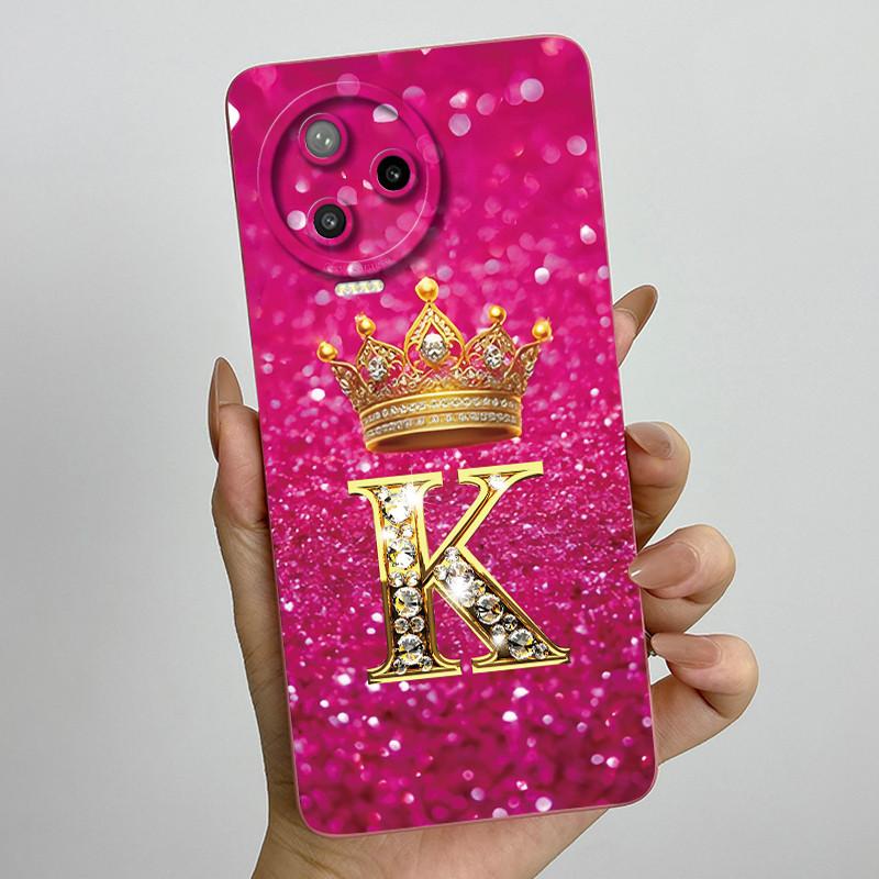 For Infinix Note 12 Pro 4G / Note 12 (2023) X676C X676B Fashion Initial Letter Couple Phone Case Soft Silicone TPU Protective