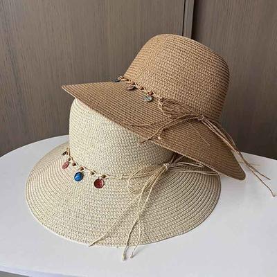 New Colorful Shell Decoration Seaside Vacation Straw Hat Ethnic Style Sun Protection Beach Hat Women's Summer Fashion Sun Hat