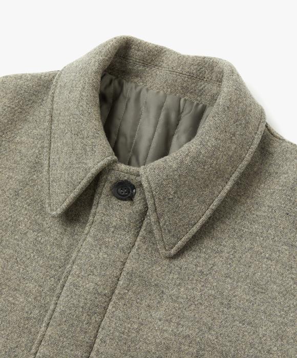 Leumadeu Wool Balmacaan Long Coat - Grey