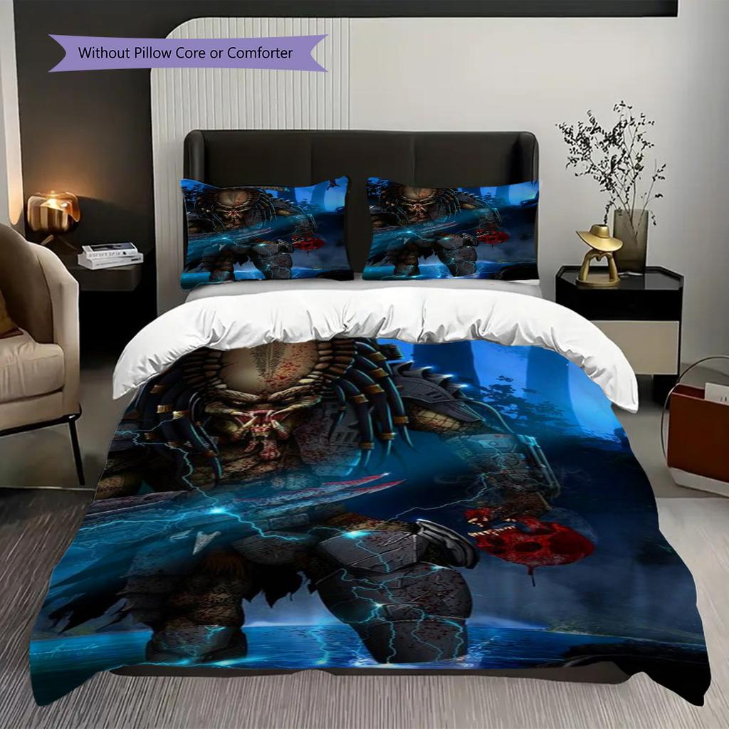 Predator Alien Moonlit Clash Bedding 1 Duvet Cover 2 Pillowcase Without Core Christmas Birthday Gift Soft And Comfortable Bedding Set