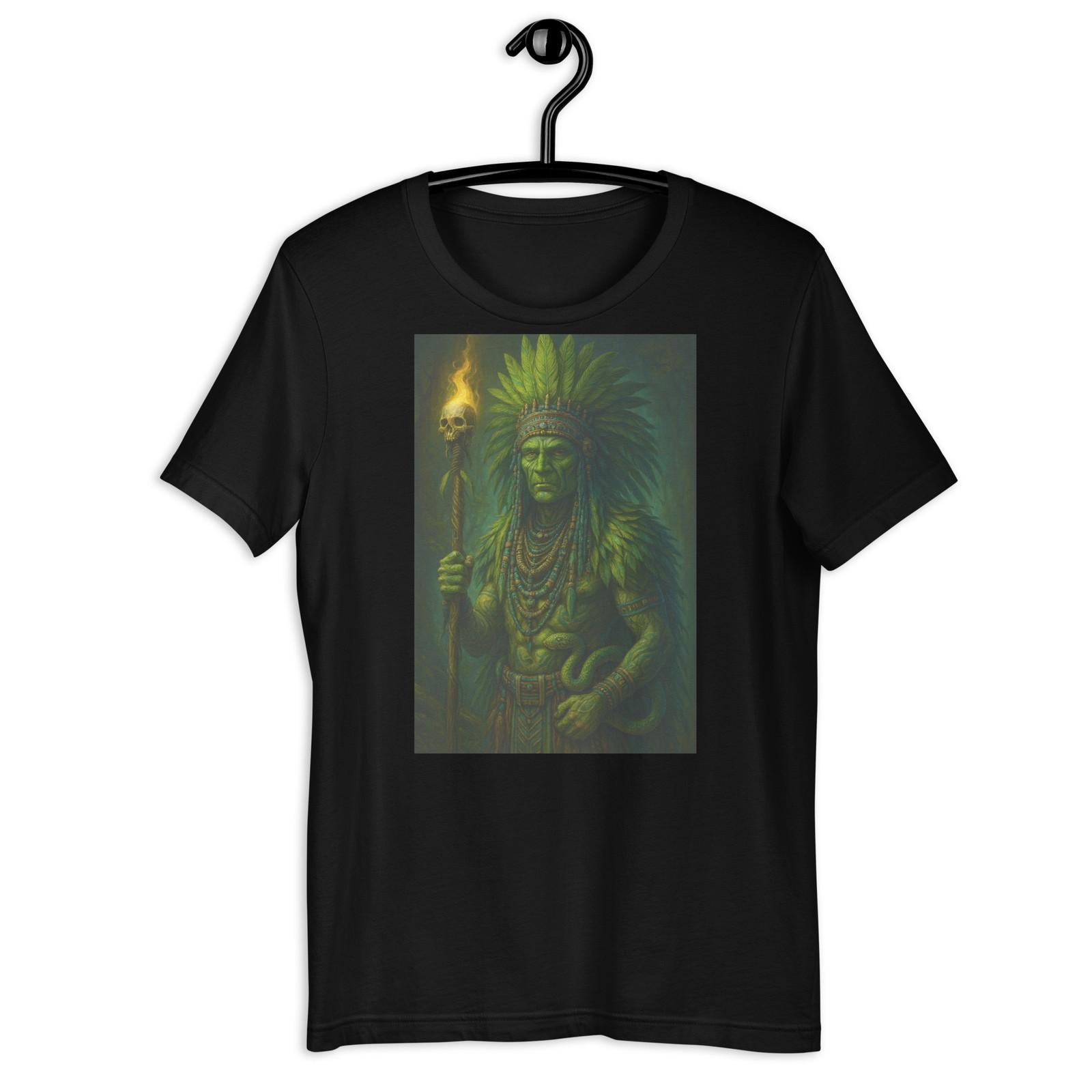 Aztec Shaman Green Warrior Snake Spirit Ancient Mexico Art Tee S разноцветный