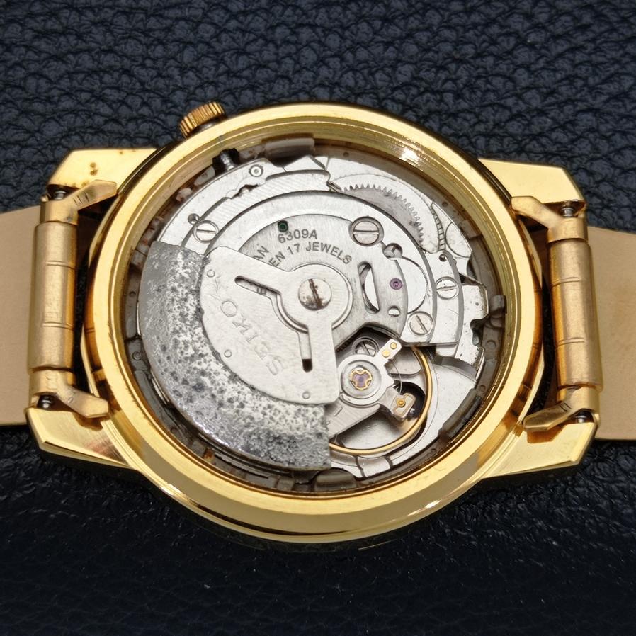 MĘSKI ODNOWIONY SEIKO 5 JAPAN 6309A AUTOMATYCZNY ARABSKI BIAŁA TARCZA ZEGAREK a426405-2