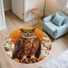 Vintage Flower Owl,Round Area Rug,Carpet Rug for Living Room Bedroom Sofa Playroom Decor,Non-slip Floor Mat