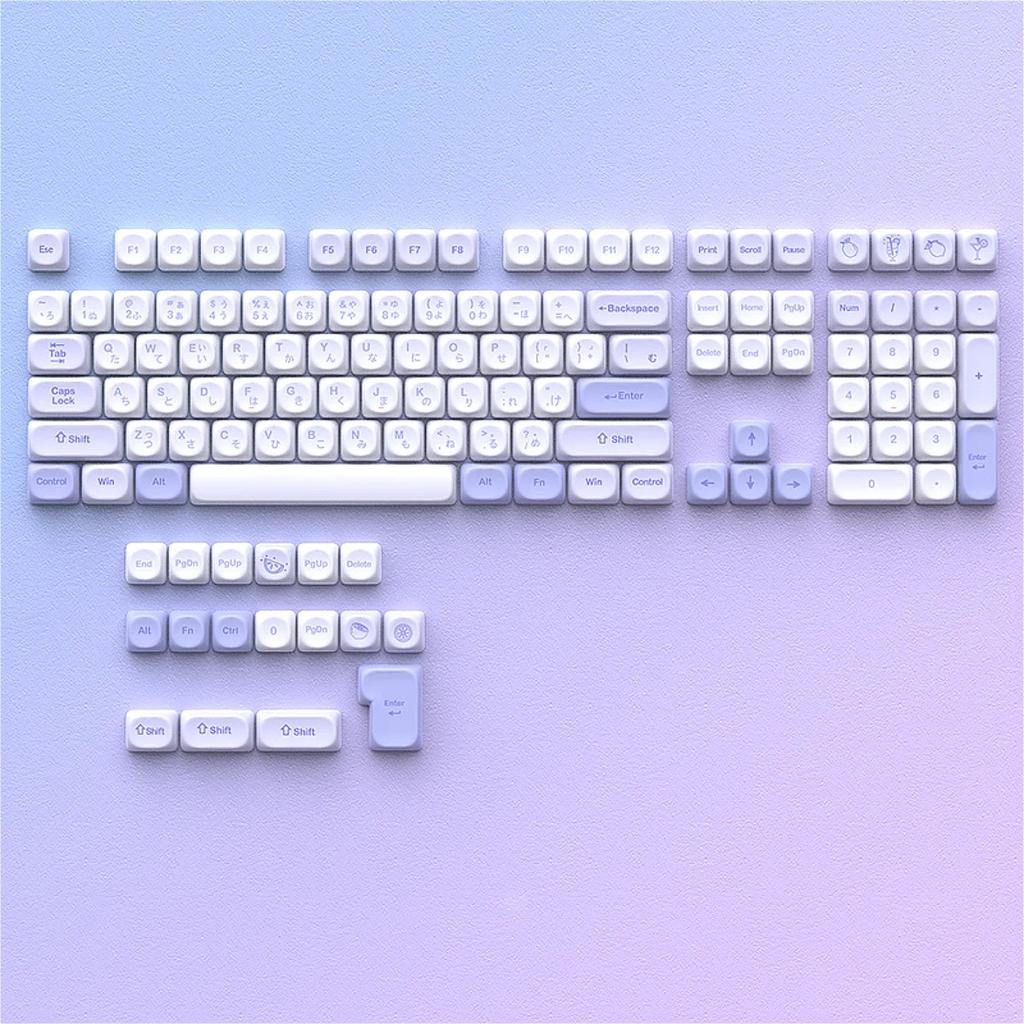 Xiaomi Blue Purple Soda MOA Keychain Kit PBT 120+Keys for 60/64/84/98/108 Mechanical Keyboard Korean Keycaps