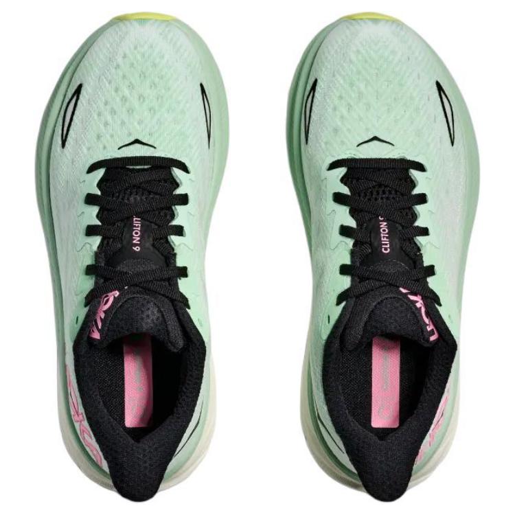 new HOKA ONE ONE Clifton 9 Anti Slip Wear Resistant Low Top Casual Running Shoes Women's Green