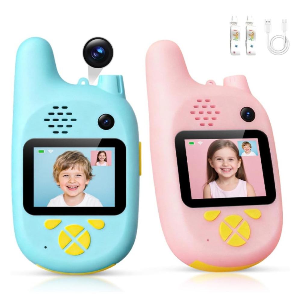 

Dual Cameras Video Walkie Talkies for Kids 2-inch Screen One-Click Call HD Screen Intercom Taking Photos Gift белый
