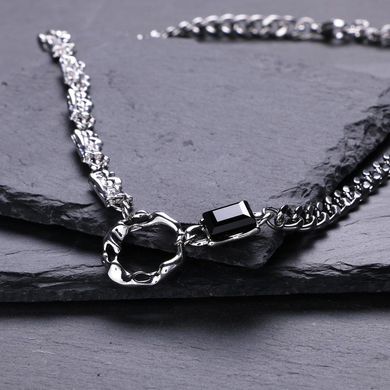 Irregular Circle Couple Necklace: Unisex Cold Style Clavicle Chain Hip Hop Design for Women