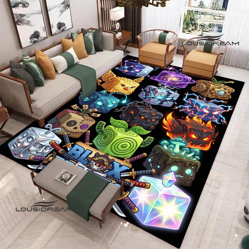 3D game B-blox fruits printed carpet Non-slip carpet outdoor carpets area rug Home bedroom decor rug for bedroom birthday gift