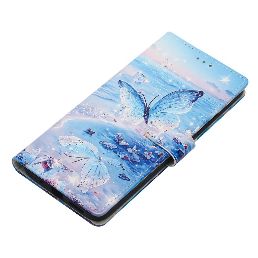 For iPhone 16 Wallet Phone Case PU Leather Flip Cover with Stand Card Holder Painted Design