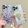 Plating Retro Flowers Pattern Case For iPhone 16 15 14 Pro Max Plus 12 13 Pro 11 Electroplating Lens Frame Clear Cover