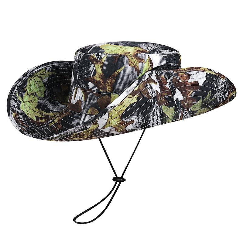 Northwood Leaf Camouflage Bucket Hats Outdoor Mountaineering Withered Wood Jungle Hat Sunscreen Sunshade Large Eaves Breathable Fishing Hats