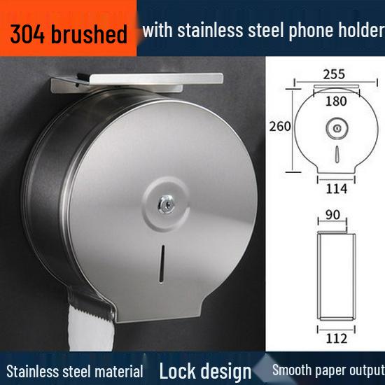 Stainless Steel Concealed Wall-Mounted Double Roll Tissue Holder