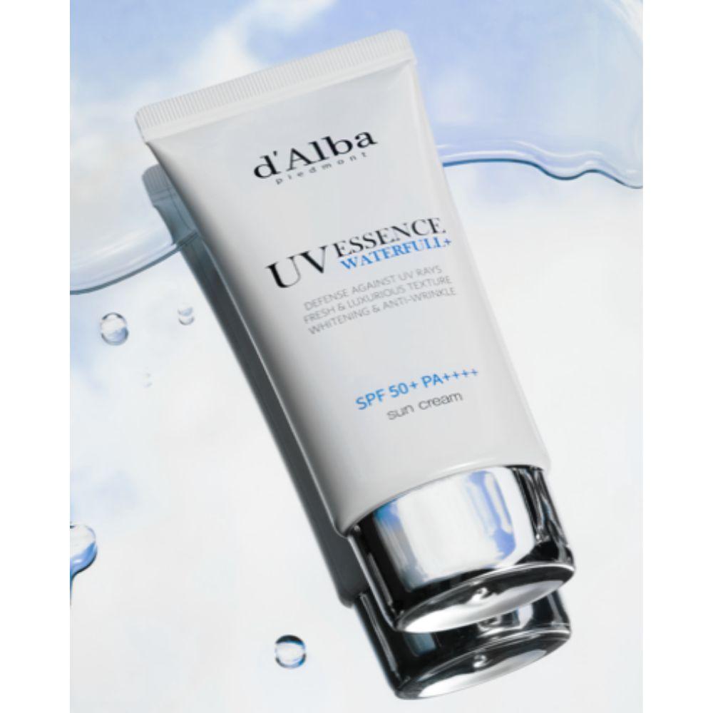 d'Alba Waterfull Essence Sunscreen 50ml X 2 + Vegan Gel Cleanser 15ml Set Glow