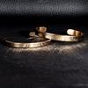 6mm Simple Men Cuff Titanium Steel Bracelet Gold Color Stainless Steel C-Shape Bracelet Non-Fading Jewelry Party Accessories