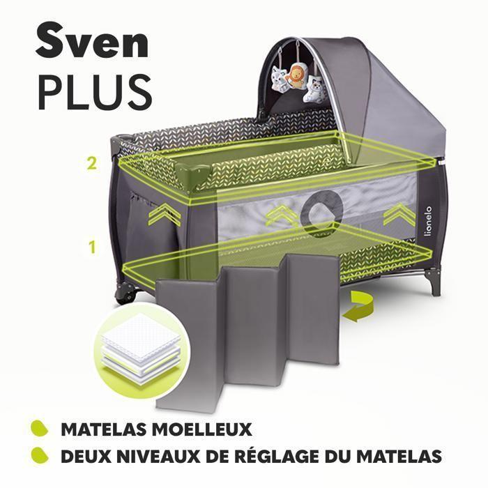 Lit Parapluie Bébé 2en1 LIONELO Sven Plus - Jaune
