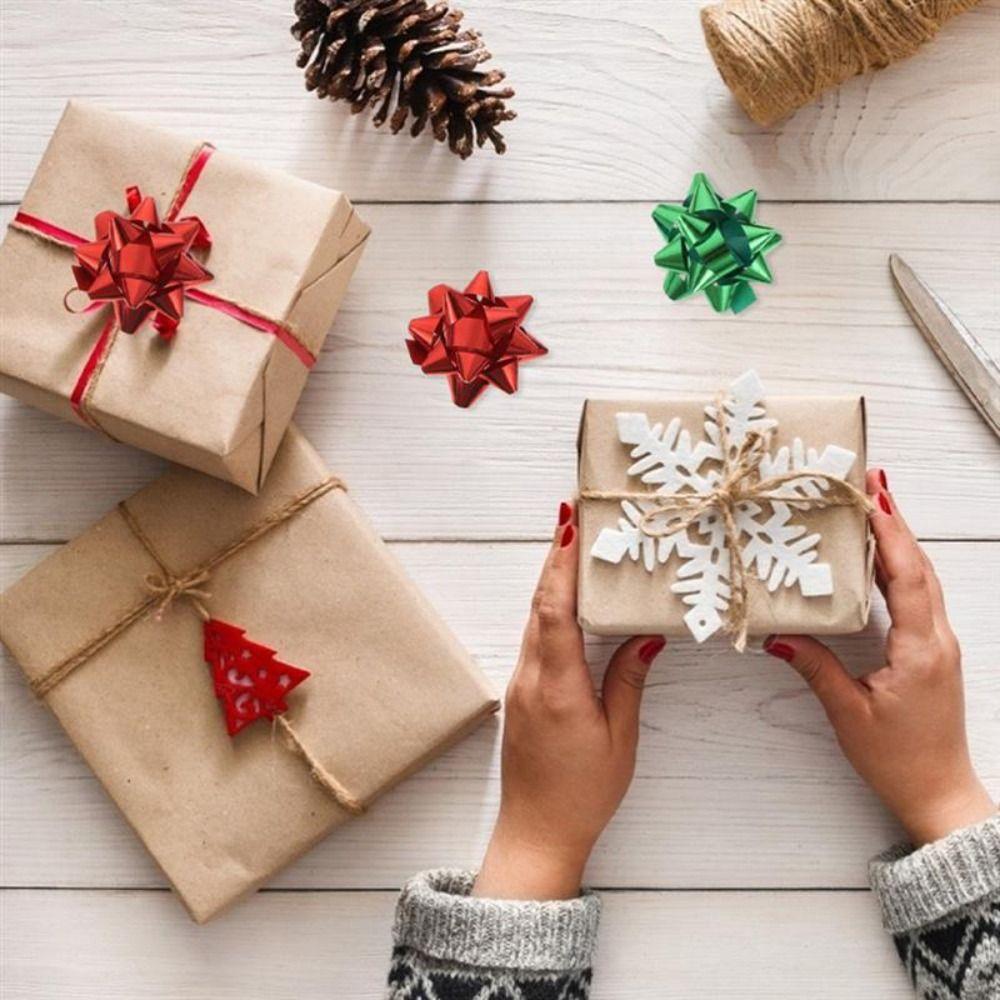 50 Pcs 1 Inch/2 Inch/3 Inch Star Gift Knot Ribbon Christmas Gift Wrapping Gift Box Ribbon Wedding