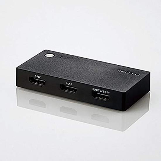 

ELECOM HDMI 2 1 Black Switcher, Inputs, Output, Cable-less Model, DH-SWL2BK чорний
