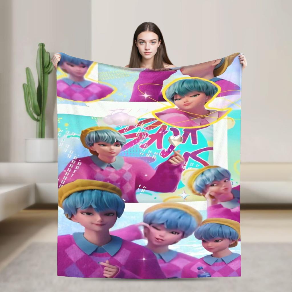 K-KPop Demons Hunters Blanket  Soft Fluffy Plush Throw Blanket For Children Living Room Flannel Bedspread Bed Cover