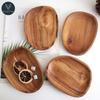 Desktop Wooden Tray Multi-functional Food Jewelry Cup Holder Solid Wood Coasters Tableware Plates Home Storage Trays Ornaments