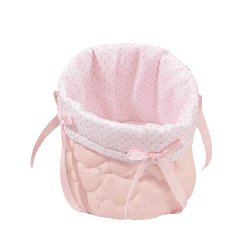 Cute Love Storage Box Quilting Cotton Round Desktop Storage Basket High-capacity Cartoon Storage Frame Home Decoration