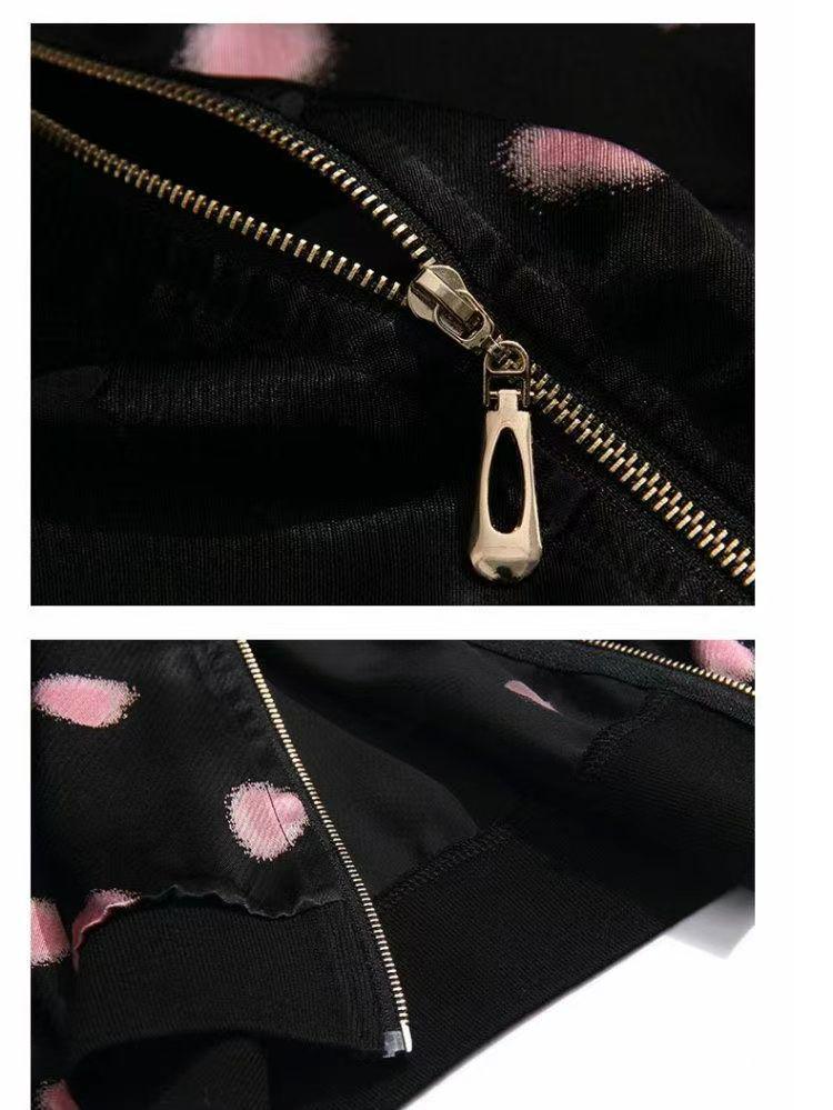 Women's Korean Style Chiffon Sun Protection Baseball Jacket with Print