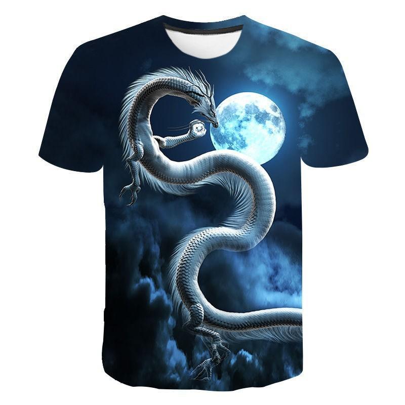 New Men's T-shirt Clothing 3D Domineering Digital Printed Dragon T-shirt Summer Short Sleeved Hip-hop Plus Size T-shirt