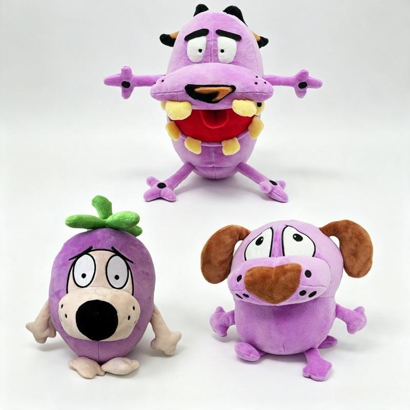 Peluche Melanzana Coraggiosa Cane Melanzana Viola Bambola di Pezza Personaggio Cartone Animato Carino Peluche Morbido Ornamento per la Casa Regalo di Compleanno Per Bambino e Amico