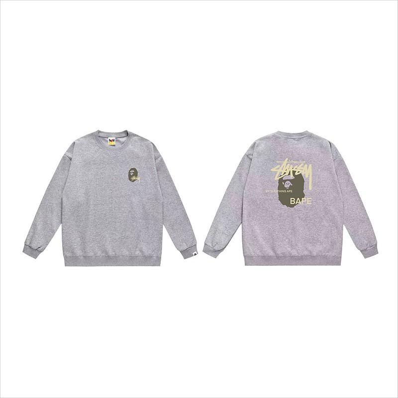 Unisex lässiger übergroßer Rundhals-Pullover mit Schriftzug-Print leichter Baumwoll-Hoodie