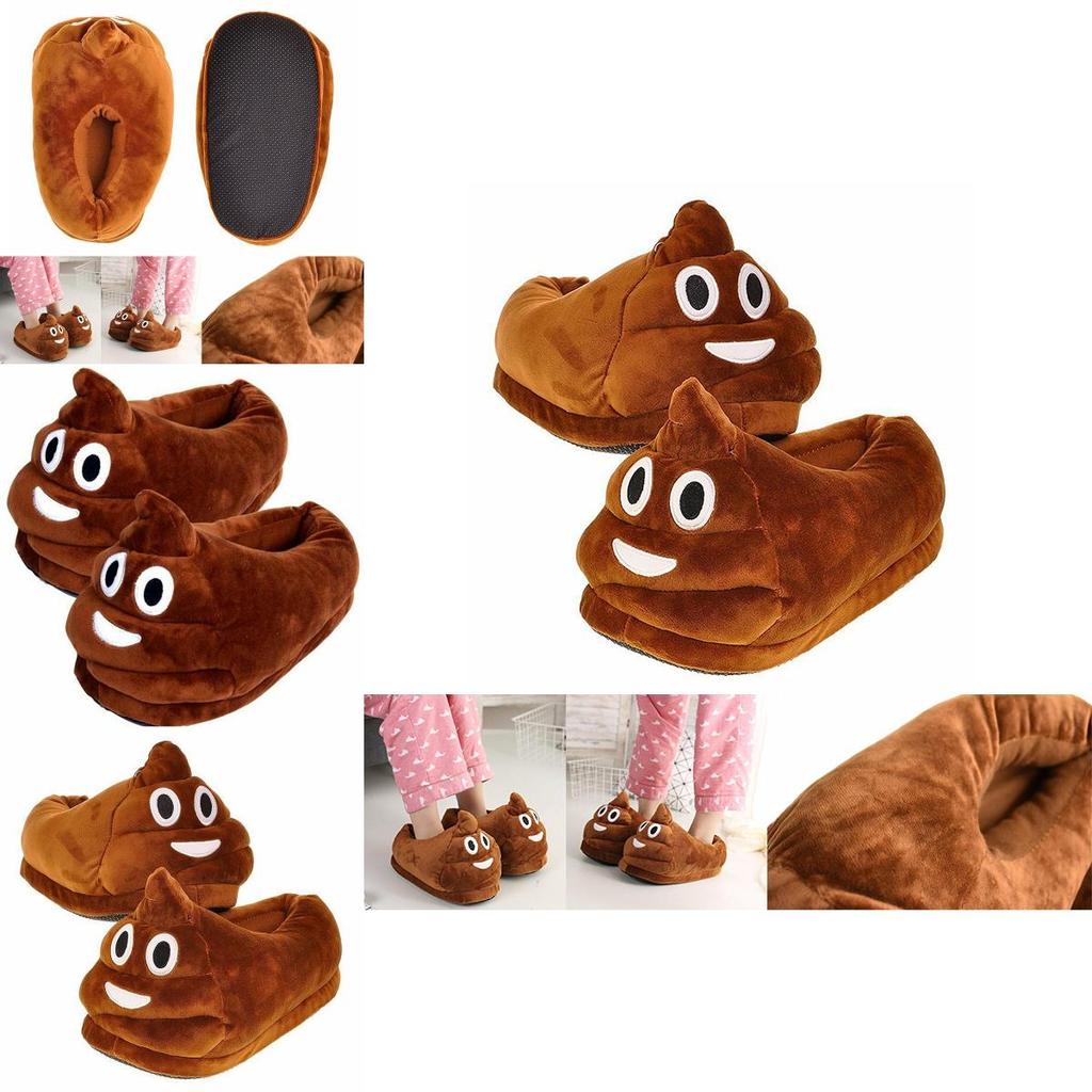 Super Soft Unisex Poop Emoji Plush Slippers For Home Indoor Comfort