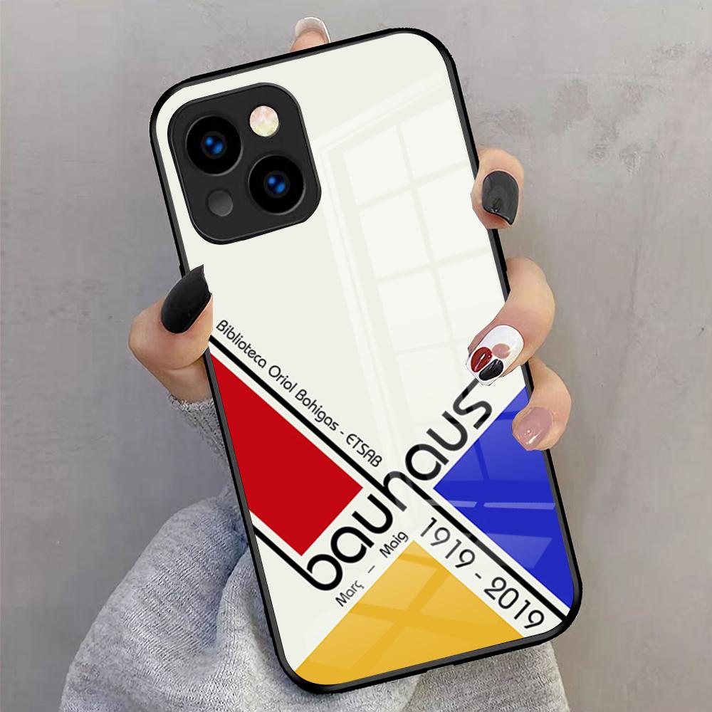 B-Bauhaus-ES Art Phone Case For IPhone 17 Pro Max 16 15 14 Pro Max 13 11 X Xs Xr 8 7Plus Glass Cover
