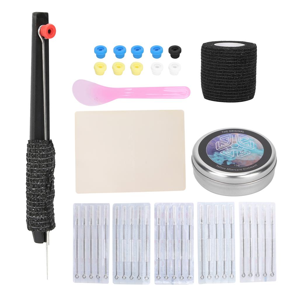 Portable Tattoo Pen Novice Tattoo Needle Practice Skin Repair Cream Bandage Tool Kit