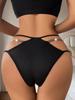 Women's Underwear Sexy Charm Triple Waistband Underwear Silvery Wire Trim Contrast Color Underwear Comfortable Breathable Low Waist Briefs