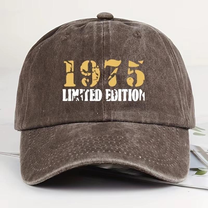 A vintage 1975 limited edition trendywaterwashedbaseballcapforcasualsunprotectionastheperfect gift foreldersontheir50th birthday Adjustable