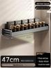Wall-Mounted Cream Style Spice Rack with Seasoning Jars & Utensil Storage
