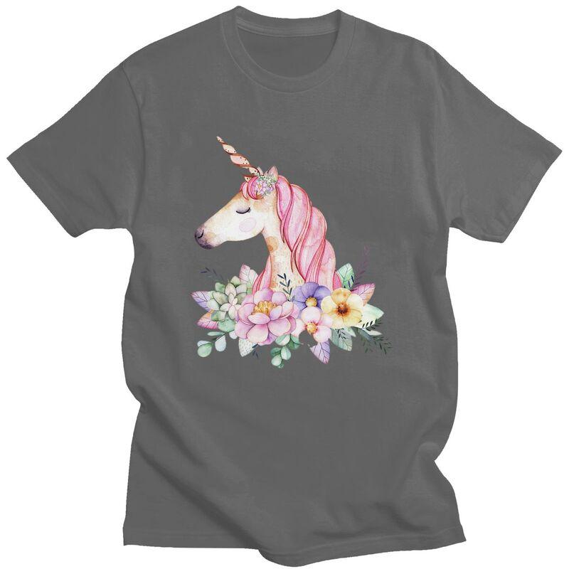 Custom Cute Cartoon Unicorn T Shirt for Men 100 Cotton Tshirt Tees Tshirt