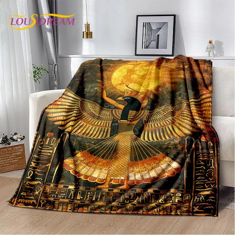 3D Ancient Egypt Death Anubis Pharaoh Horus Mythology 2025 Soft Blanket,Soft Throw Blanket for Home Bedroom Bed Sofa Cover Child