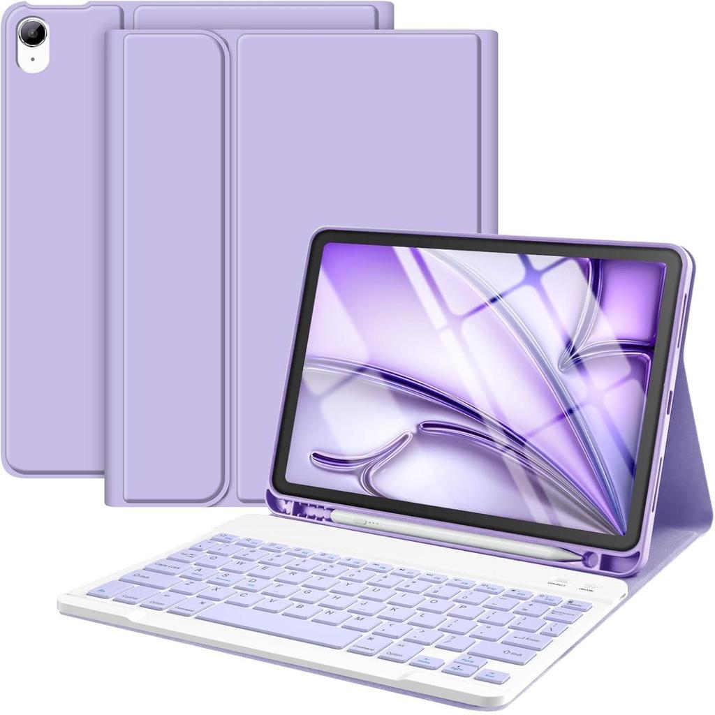 Husă din Piele pentru Tabletă iPad Air 10.9" Gen 11 cu Tastatură Bluetooth și Slot Magnetic pentru Stilou