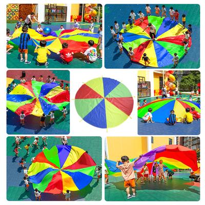 Rainbow Color Outdoor Parachute Kids Play Parachute