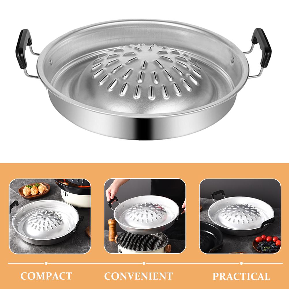 Grill Plate Bbq Pan Accessory Outdoor Cooking Roaster Supplies Aluminum Charcoal Grilling Tray Korean Frying Pans