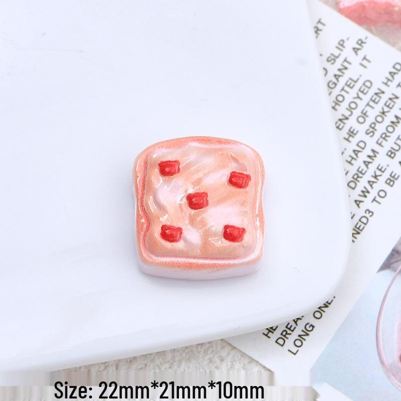 DIY Cute Resin Accessories: Cream Glue Cartoon Hair Clips & Crocs Charms, Cheese Toast Food Toy Decorations