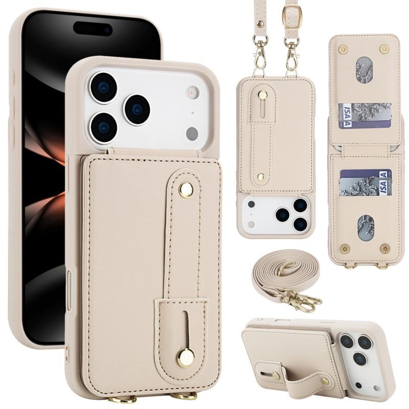 Slim Shockproof Phone Case With Crossbody Strap IPhone 17 Pro Max Silicone Back Cover Anti-Drop Protection Multiple Colors