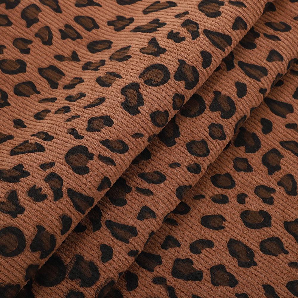 100*150CM Leopard print Corduroy fabric small flower Polyester print cloth fashion Women's DIY clothing handmade Sewing quilting