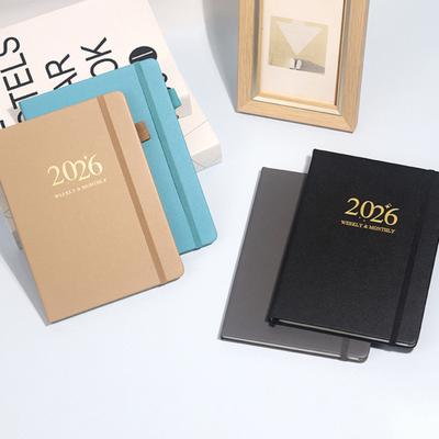 2026 Planner A5 Notebook 144 Sheets Hardcover Daily Journal Calendar Multifunctional Work-Life Balance Schedule for Travel College Home