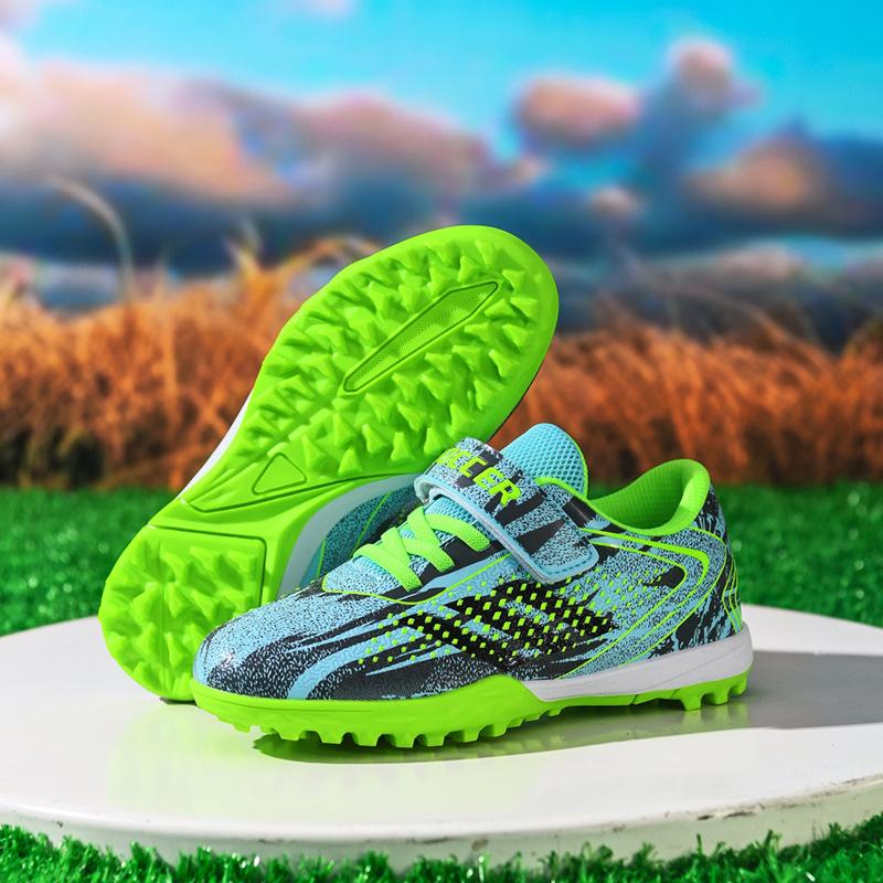 Children's Football Shoes Boys Girls Teens Velcro Shredded Nails School Students Competition Training Shoes