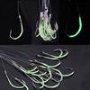 30pcs Fishhooks Night Light Hooks Outdoor Sports Luminous Fishing Tackle Fishhook