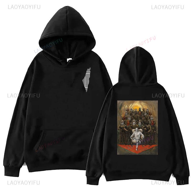 

Yahya SinwarHoodie Double Sided Print Vintage Unisex Hoodies RIP Yahya 2025 Drop-shoulder Sleeve Loose Pullover Autumn&winter 3XL