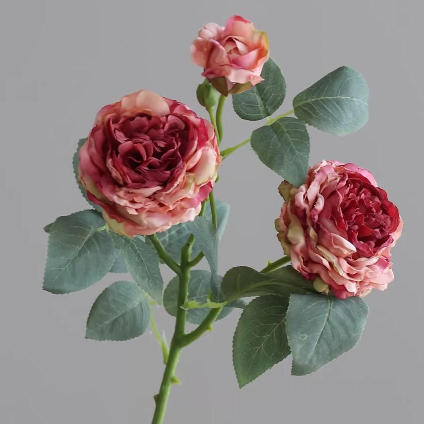 Artificial Retro Roses Flower Arrangement for Living Room, Hotel, or Dining Table - Elegant Entrance Hall Bouquet Decoration