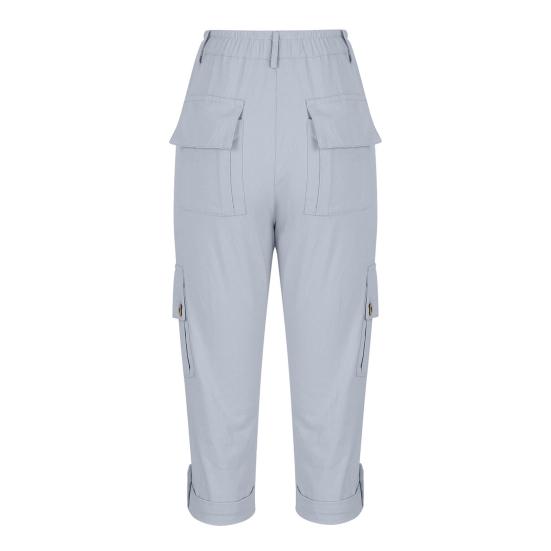 Women's Capris Cargo Joggers Mid Rise Cropped Cargo Pants Summer Quick Dry Hiking Pants with Multi Pockets