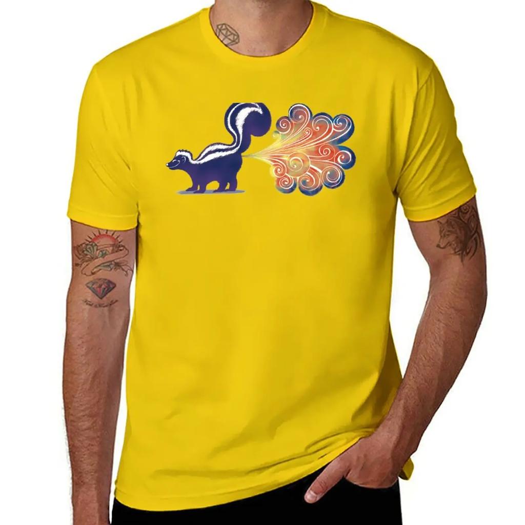 skunked T-Shirt funnys blanks kawaii clothes oversized t shirt men