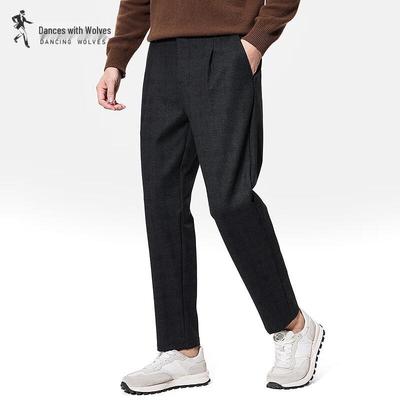Dancing with Wolves Men's TR Wrinkle-Free Ankle-Length Casual Trousers